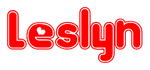 The image displays the word Leslyn written in a stylized red font with hearts inside the letters.
