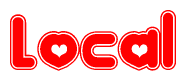 The image displays the word Local written in a stylized red font with hearts inside the letters.