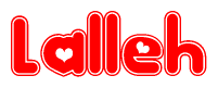 The image displays the word Lalleh written in a stylized red font with hearts inside the letters.