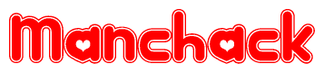 The image displays the word Manchack written in a stylized red font with hearts inside the letters.