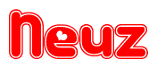 The image is a clipart featuring the word Neuz written in a stylized font with a heart shape replacing inserted into the center of each letter. The color scheme of the text and hearts is red with a light outline.