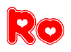 The image displays the word Ro written in a stylized red font with hearts inside the letters.