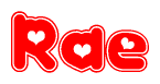 Rae Word with Hearts 