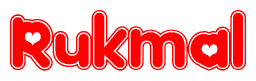 The image displays the word Rukmal written in a stylized red font with hearts inside the letters.