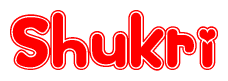 The image displays the word Shukri written in a stylized red font with hearts inside the letters.