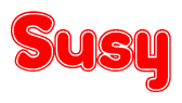 The image displays the word Susy written in a stylized red font with hearts inside the letters.