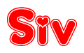 The image displays the word Siv written in a stylized red font with hearts inside the letters.