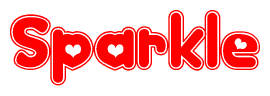 The image displays the word Sparkle written in a stylized red font with hearts inside the letters.