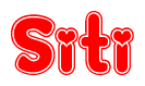 The image displays the word Siti written in a stylized red font with hearts inside the letters.