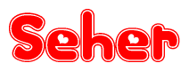 The image displays the word Seher written in a stylized red font with hearts inside the letters.