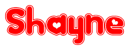 The image displays the word Shayne written in a stylized red font with hearts inside the letters.
