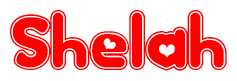 The image displays the word Shelah written in a stylized red font with hearts inside the letters.