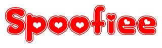   The image displays the word Spoofiee written in a stylized red font with hearts inside the letters. 