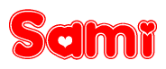 The image displays the word Sami written in a stylized red font with hearts inside the letters.
