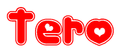 The image displays the word Tero written in a stylized red font with hearts inside the letters.