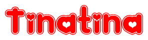 The image displays the word Tinatina written in a stylized red font with hearts inside the letters.