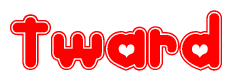 The image displays the word Tward written in a stylized red font with hearts inside the letters.