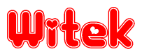 The image displays the word Witek written in a stylized red font with hearts inside the letters.
