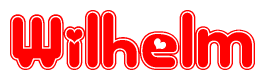 The image displays the word Wilhelm written in a stylized red font with hearts inside the letters.