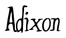 The image contains the word 'Adixon' written in a cursive, stylized font.