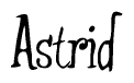 The image contains the word 'Astrid' written in a cursive, stylized font.