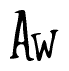Cursive 'Aw' Text