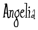 The image is of the word Angelia stylized in a cursive script.