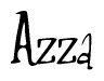 The image contains the word 'Azza' written in a cursive, stylized font.