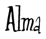 The image is of the word Alma stylized in a cursive script.
