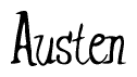 The image contains the word 'Austen' written in a cursive, stylized font.