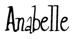 The image is of the word Anabelle stylized in a cursive script.