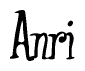 The image is a stylized text or script that reads 'Anri' in a cursive or calligraphic font.