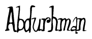 The image is a stylized text or script that reads 'Abdurhman' in a cursive or calligraphic font.