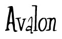 The image is of the word Avalon stylized in a cursive script.