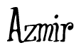 The image is of the word Azmir stylized in a cursive script.