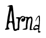 The image is a stylized text or script that reads 'Arna' in a cursive or calligraphic font.