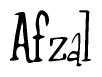 The image contains the word 'Afzal' written in a cursive, stylized font.
