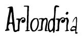 The image contains the word 'Arlondria' written in a cursive, stylized font.