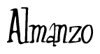 The image is of the word Almanzo stylized in a cursive script.
