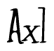 The image contains the word 'Axl' written in a cursive, stylized font.