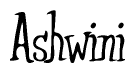 The image contains the word 'Ashwini' written in a cursive, stylized font.