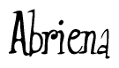 The image is of the word Abriena stylized in a cursive script.