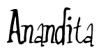 The image contains the word 'Anandita' written in a cursive, stylized font.