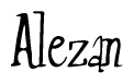The image contains the word 'Alezan' written in a cursive, stylized font.