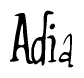 The image is of the word Adia stylized in a cursive script.