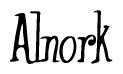The image is a stylized text or script that reads 'Alnork' in a cursive or calligraphic font.