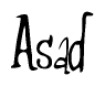 The image is of the word Asad stylized in a cursive script.