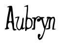 The image is of the word Aubryn stylized in a cursive script.