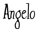 The image is of the word Angelo stylized in a cursive script.