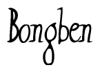 The image contains the word 'Bongben' written in a cursive, stylized font.